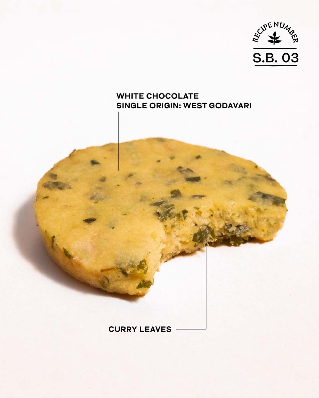 Sweet Curry Leaf Shortbread Cookies - White Chocolate