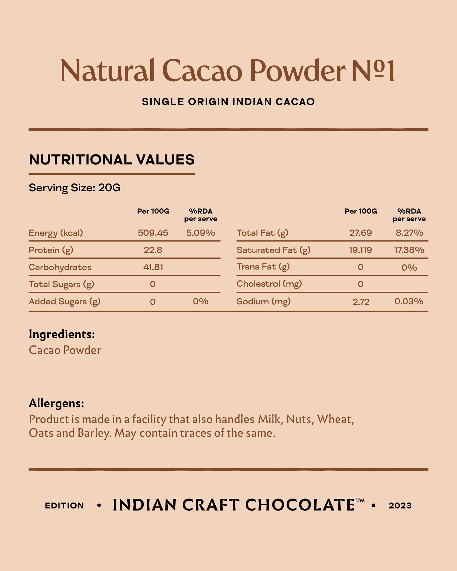 Natural Cacao Powder No. 1 - West Godavari