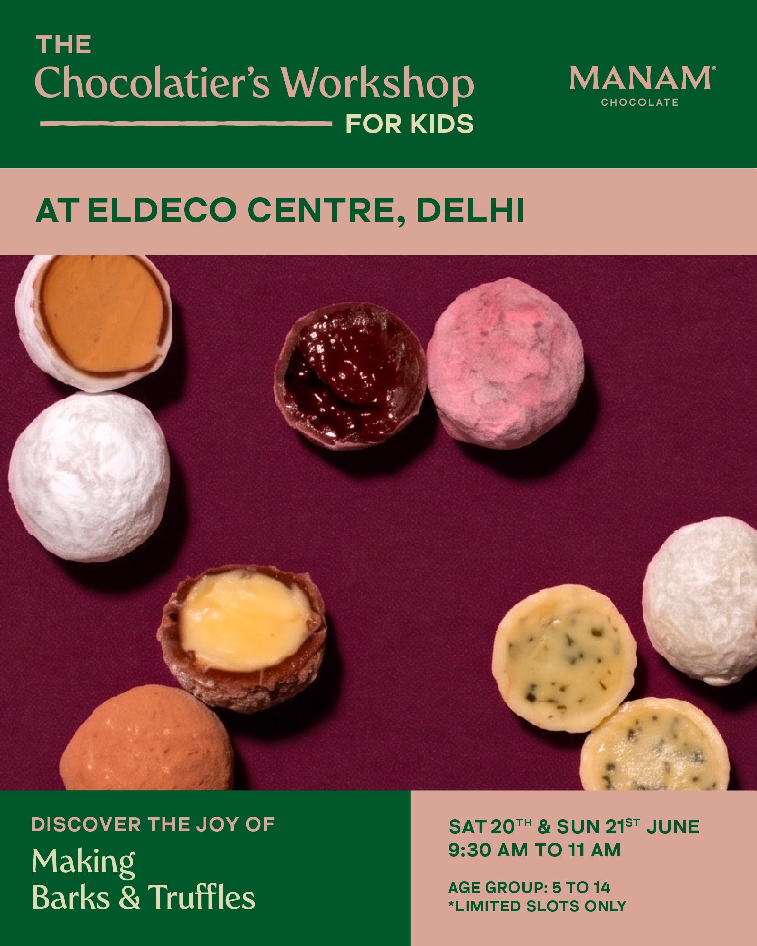 KIDS’ WORKSHOP - MAKE YOUR OWN CHOCOLATE BARKS & TRUFFLES - DELHI