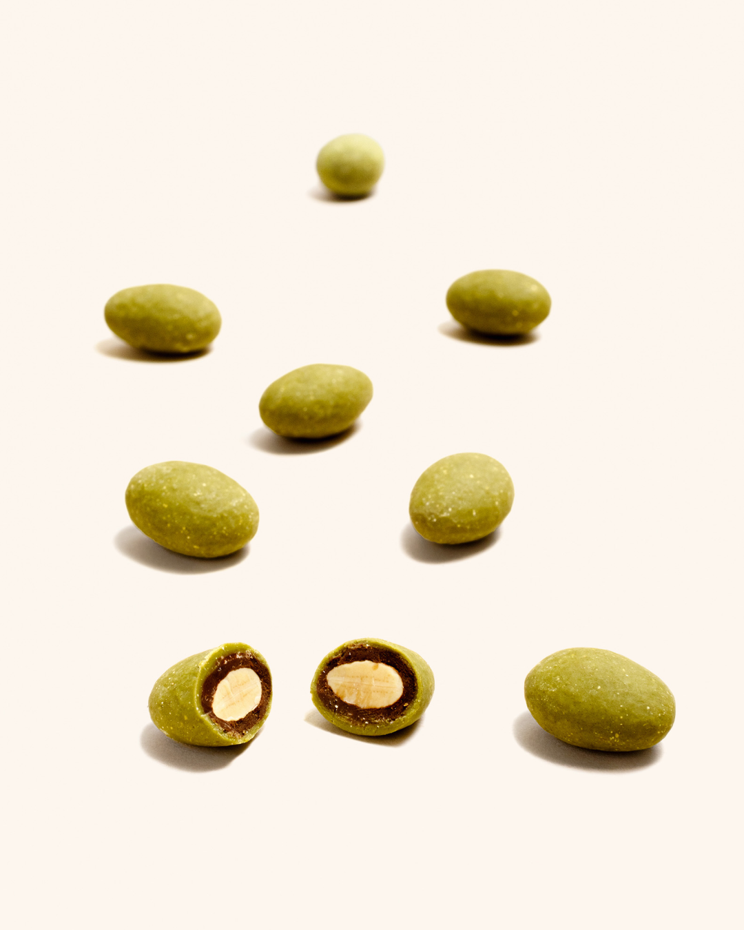 Dark Chocolate & Matcha Almond Chocolate Dragees - 62% Dark & White