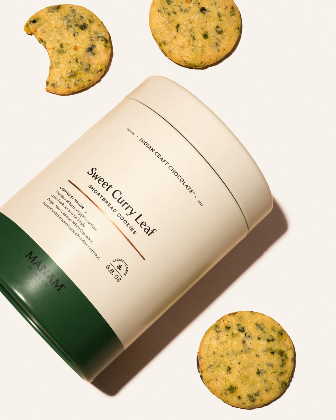 Sweet Curry Leaf Shortbread Cookies - White Chocolate