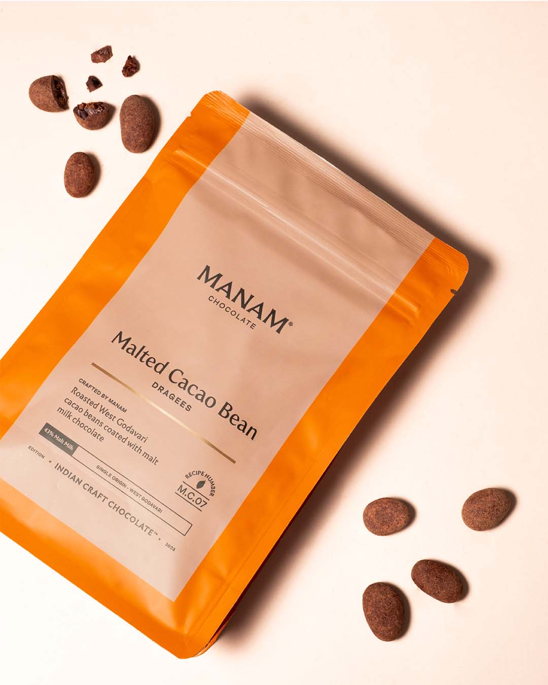 Malted Cacao Beans Chocolate  Dragees - 43% Malt Milk