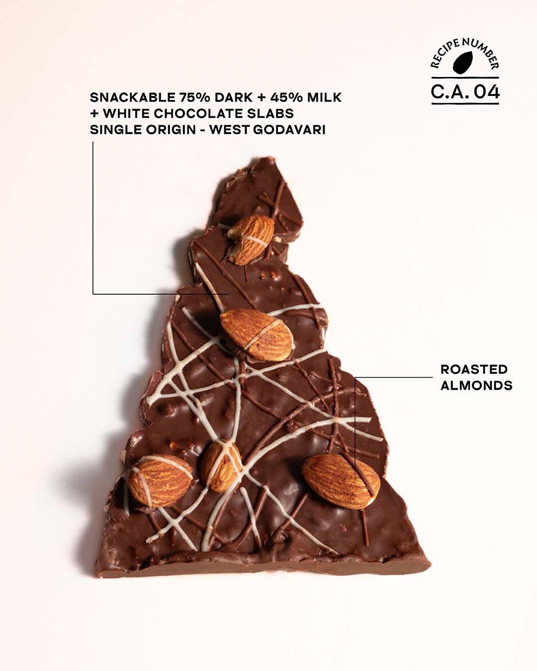 Triple Chocolate Almond  Barks - 60% Dark & 45% Milk & White