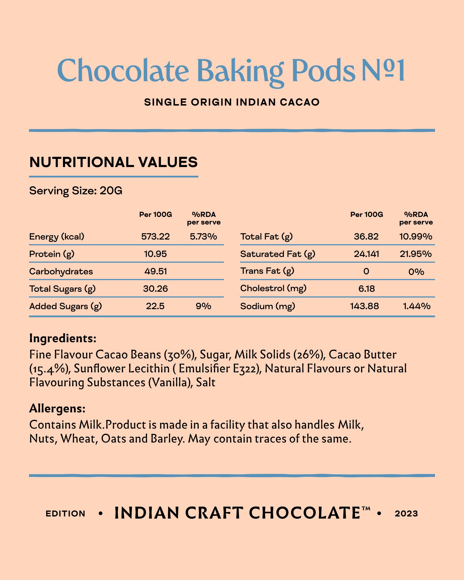 Chocolate Baking Pods - 45% Milk No. 1