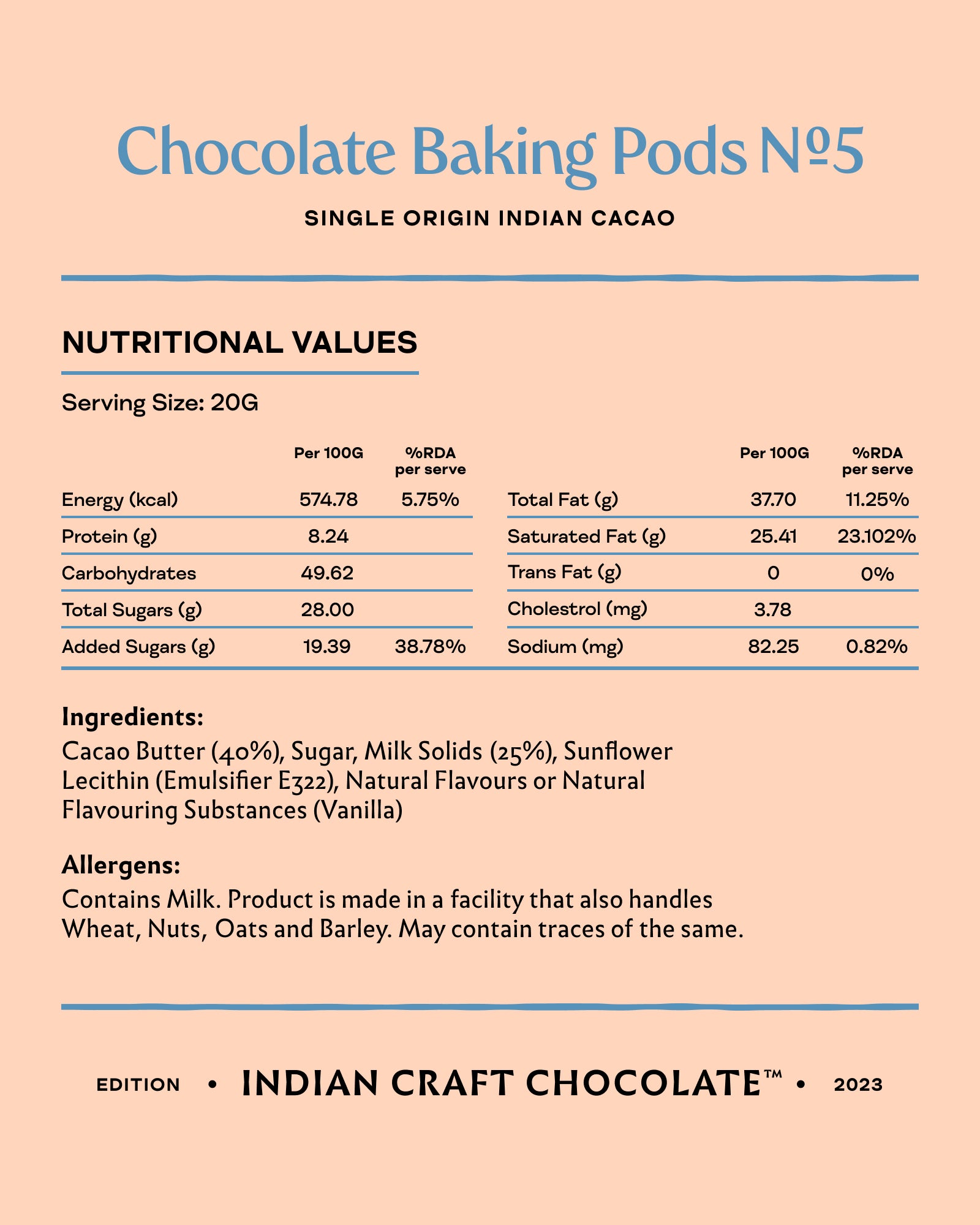 Chocolate Baking Pods No. 5 - White