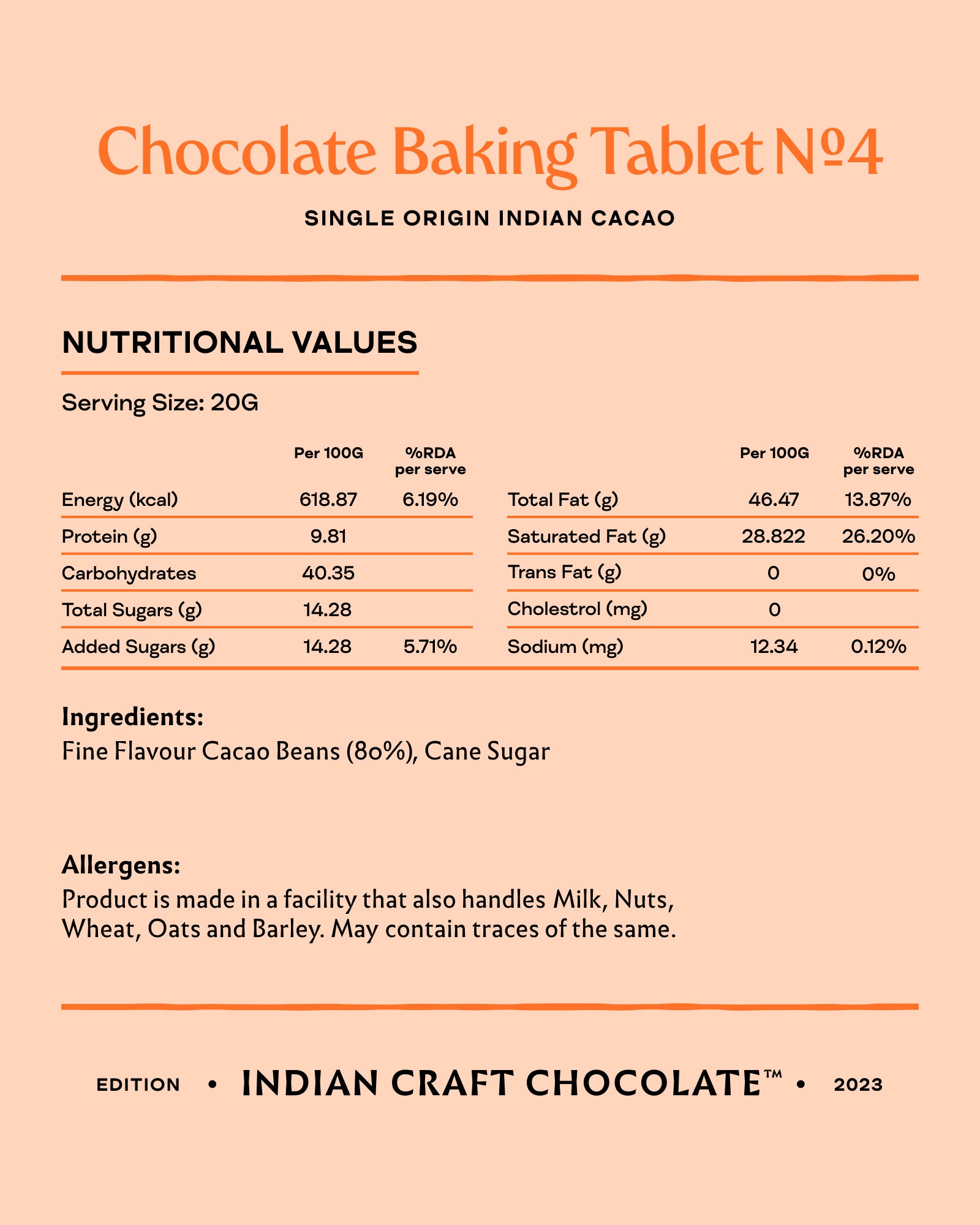 Chocolate Baking Tablet No.4 - 80% Extra Dark