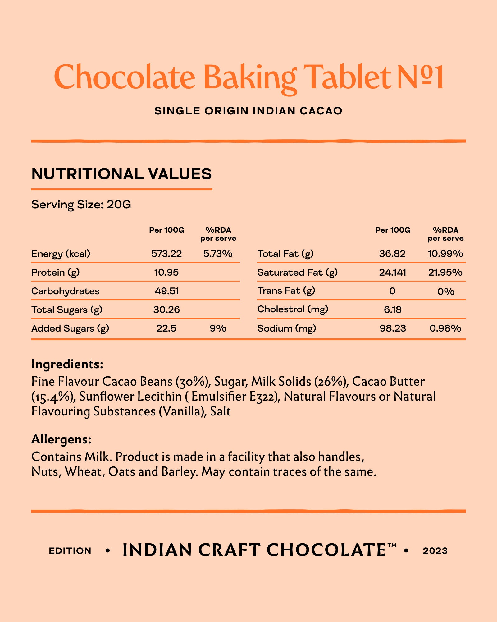 Chocolate Baking Tablet No. 1 - 45% Milk