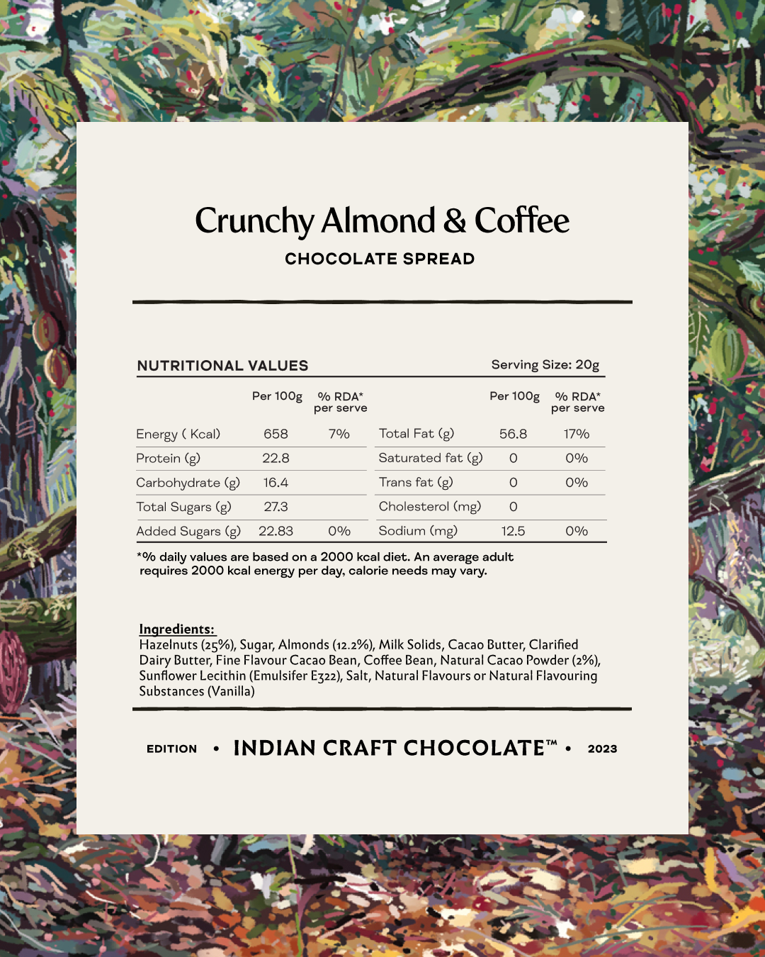 Crunchy Almond & Coffee Chocolate Spread - 45% Milk