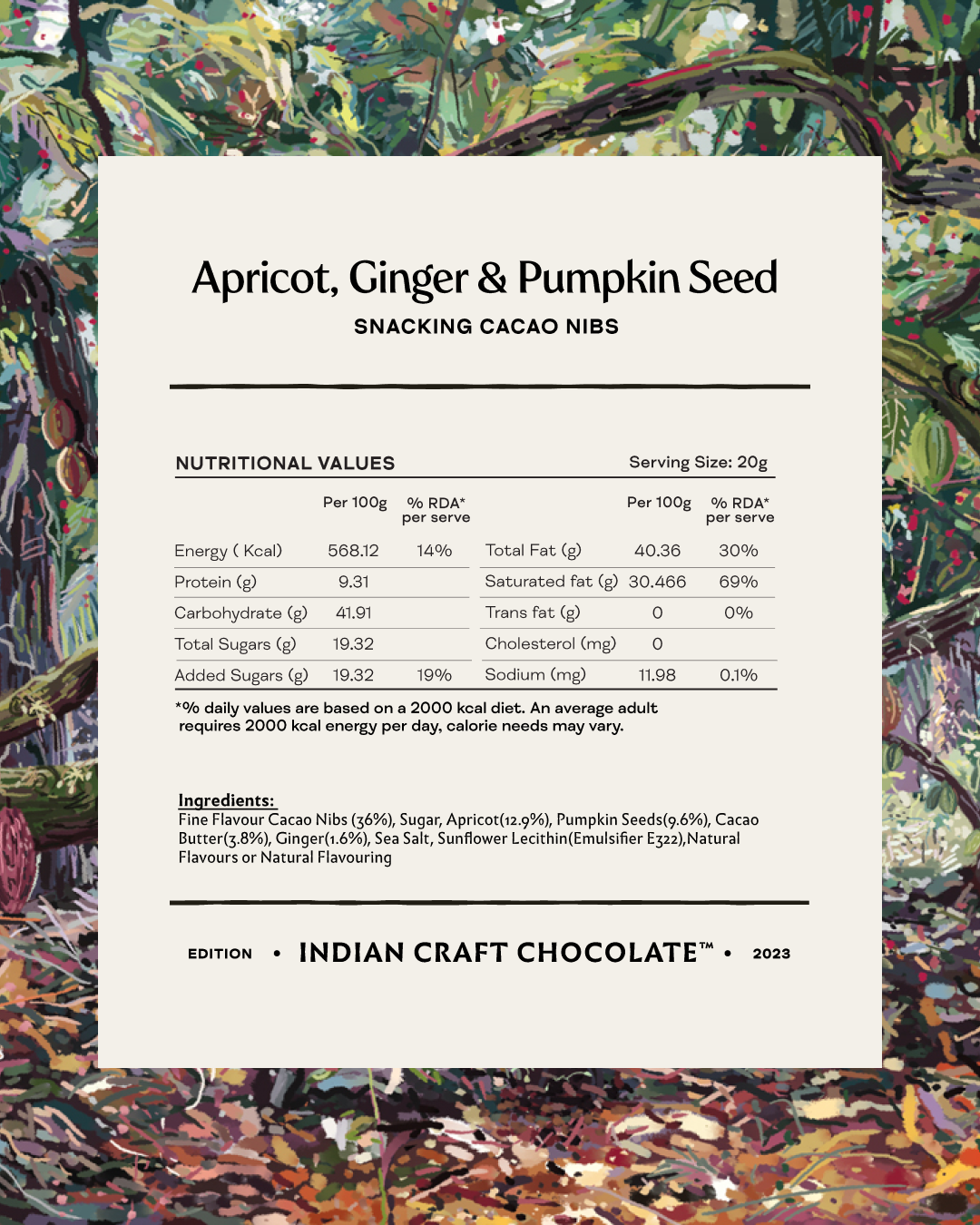 Apricot, Candied Ginger & Pumpkin Seed Cacao Nibs