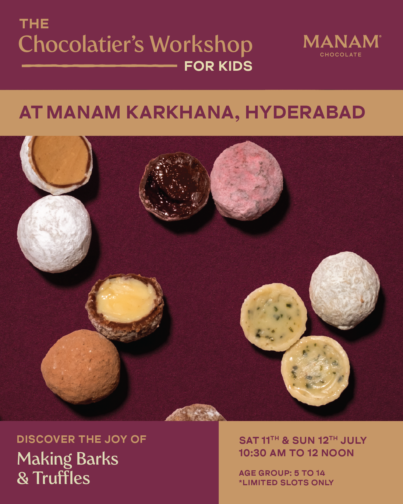 KIDS’ WORKSHOP - MAKE YOUR OWN CHOCOLATE BARKS & TRUFFLES - HYDERABAD