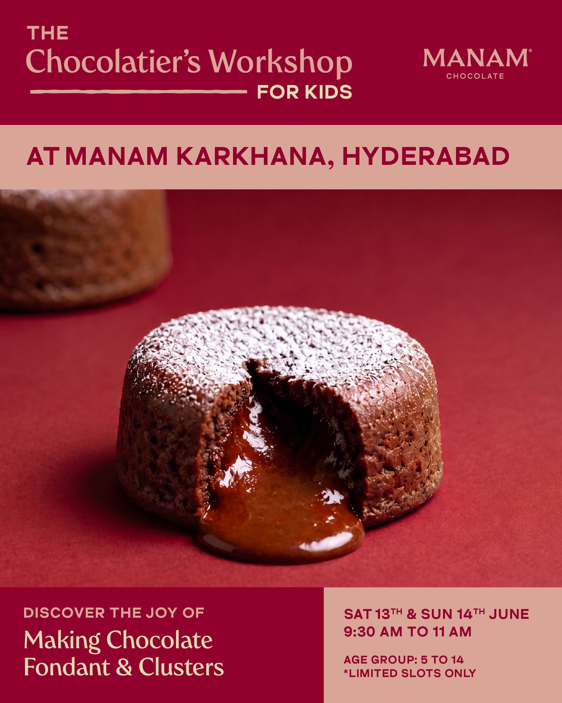 KIDS’ WORKSHOP - MAKE YOUR OWN CHOCOLATE FONDANTS & CLUSTERS - HYDERABAD