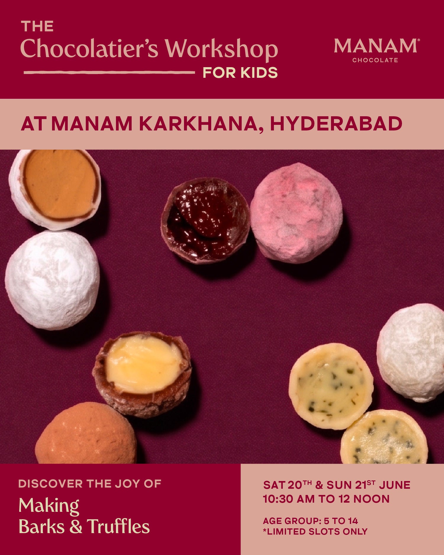 KIDS’ WORKSHOP - MAKE YOUR OWN CHOCOLATE BARKS & TRUFFLES - HYDERABAD