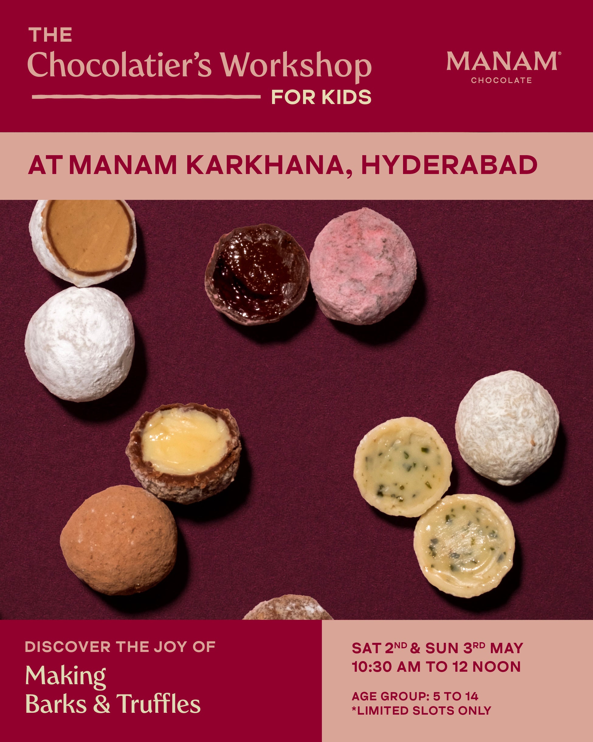 KIDS’ WORKSHOP - MAKE YOUR OWN CHOCOLATE BARKS & TRUFFLES - HYDERABAD