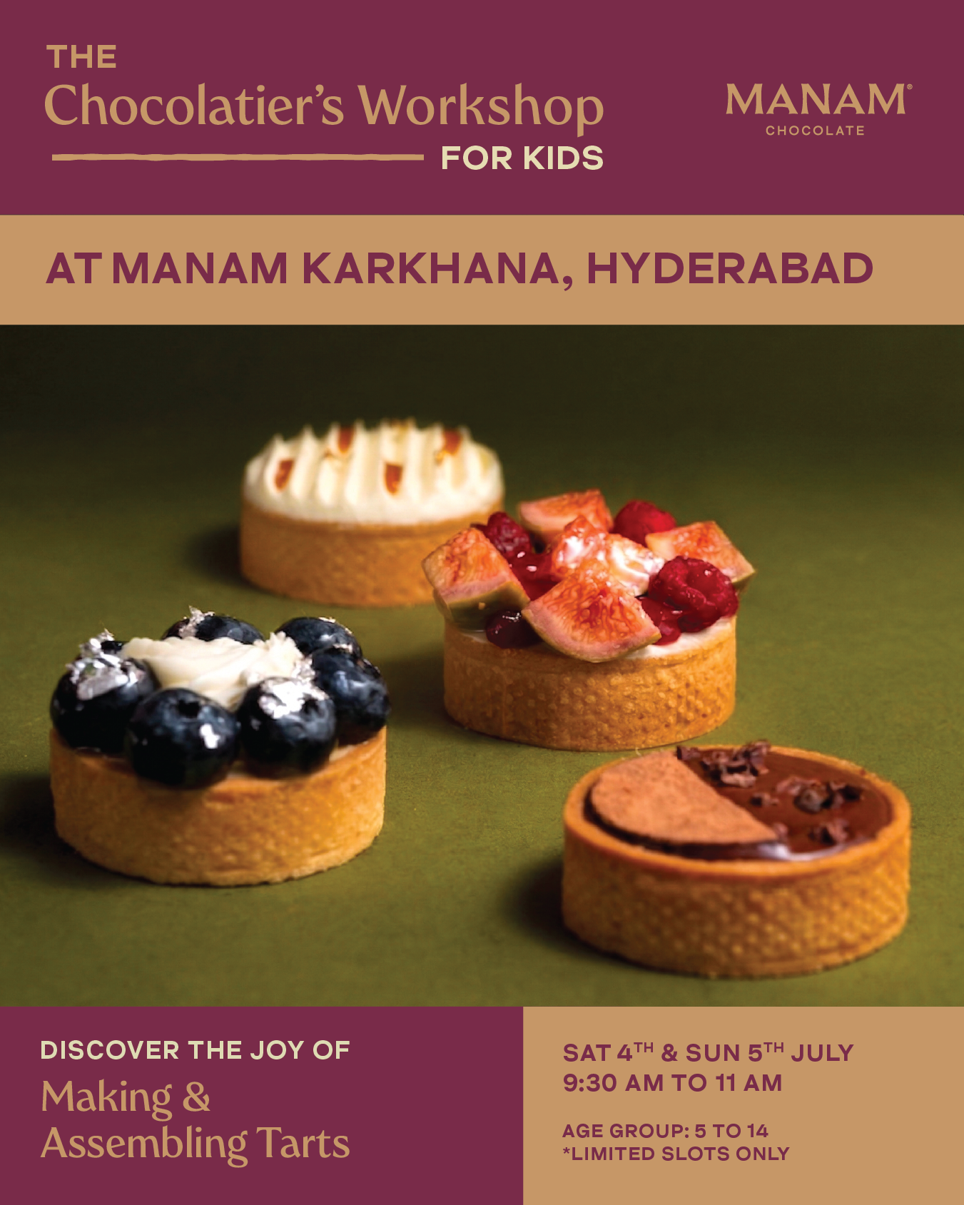 KIDS’ WORKSHOP - MAKE YOUR OWN CHOCOLATE TARTS - HYDERABAD