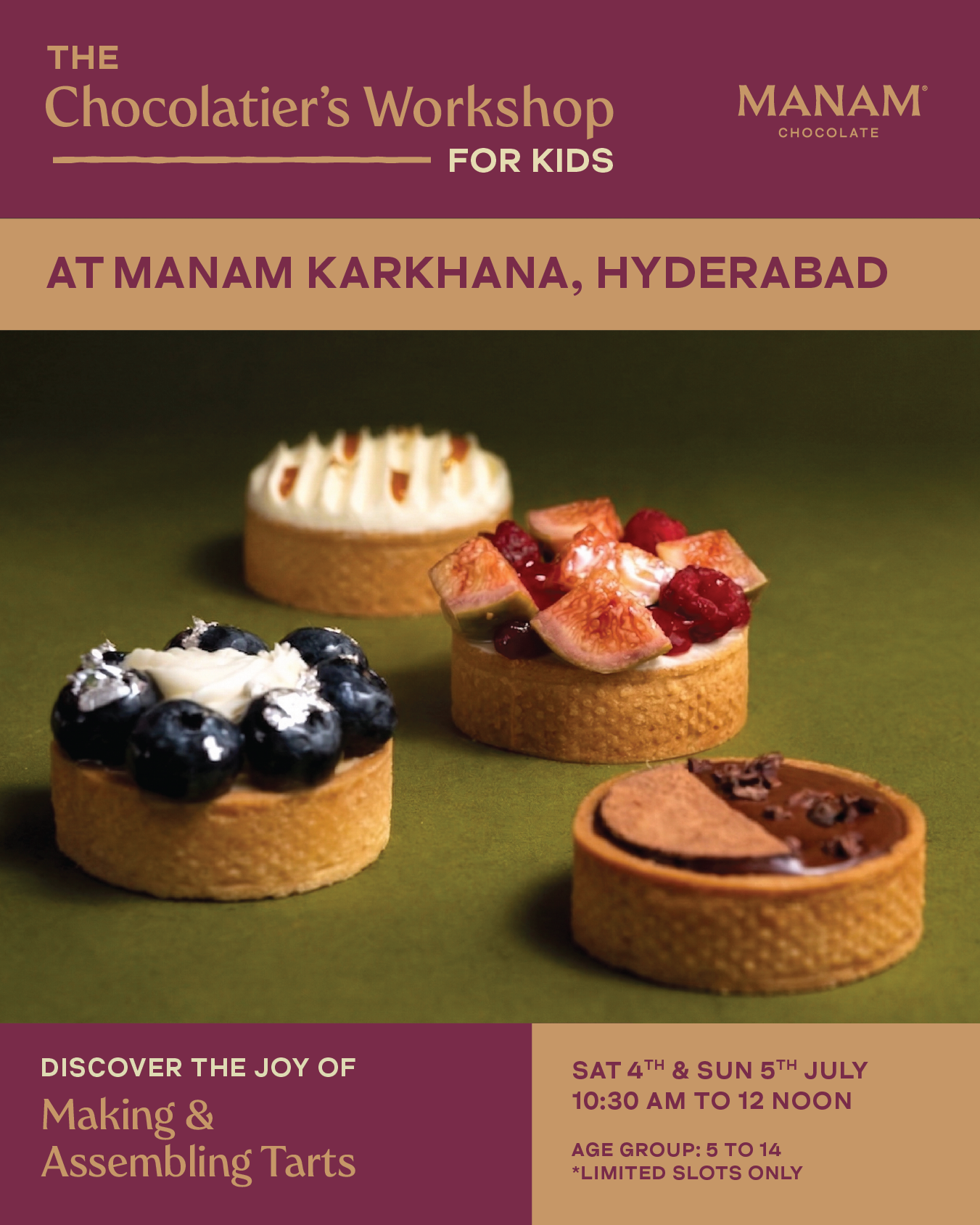 KIDS’ WORKSHOP - MAKE YOUR OWN CHOCOLATE TARTS - HYDERABAD