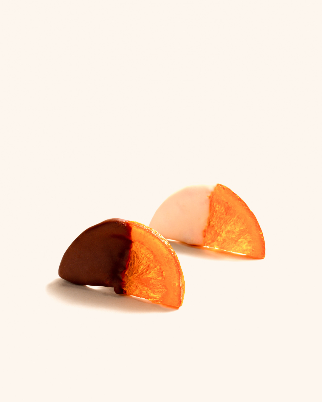 Enrobed Chocolate Candied Orange Wheels - 45% Milk & 60% Dark & White