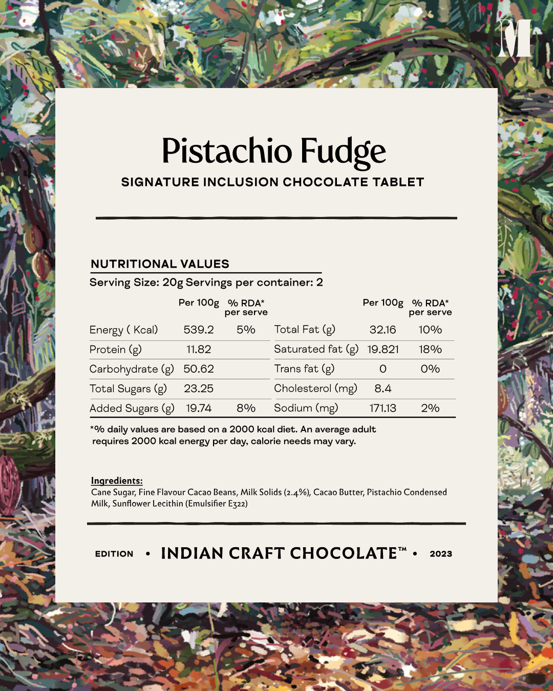 Pistachio Fudge Inclusion Tablet - 45% Milk