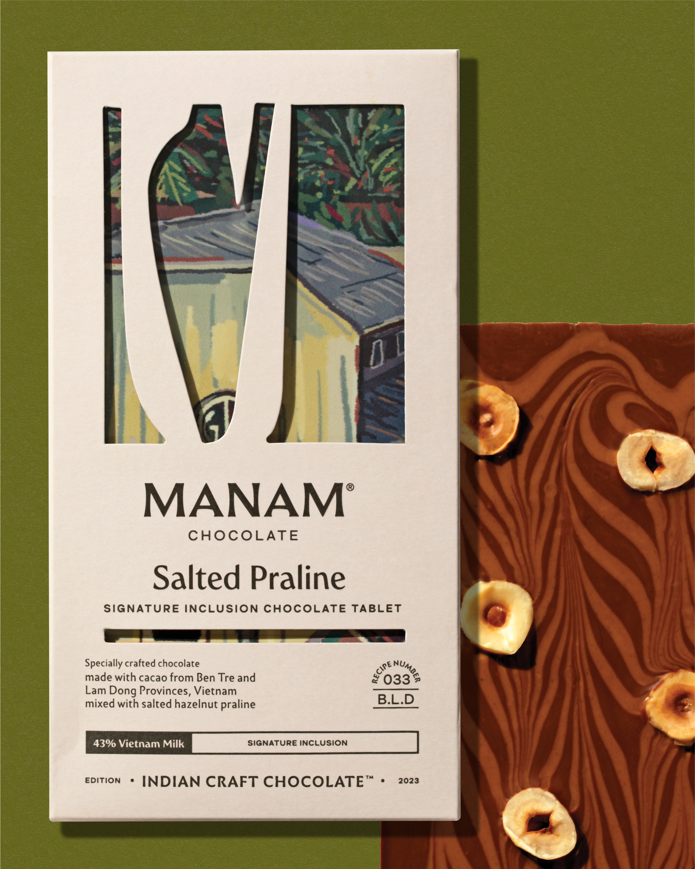 Salted Praline Inclusion Tablet - 43% Vietnam Milk