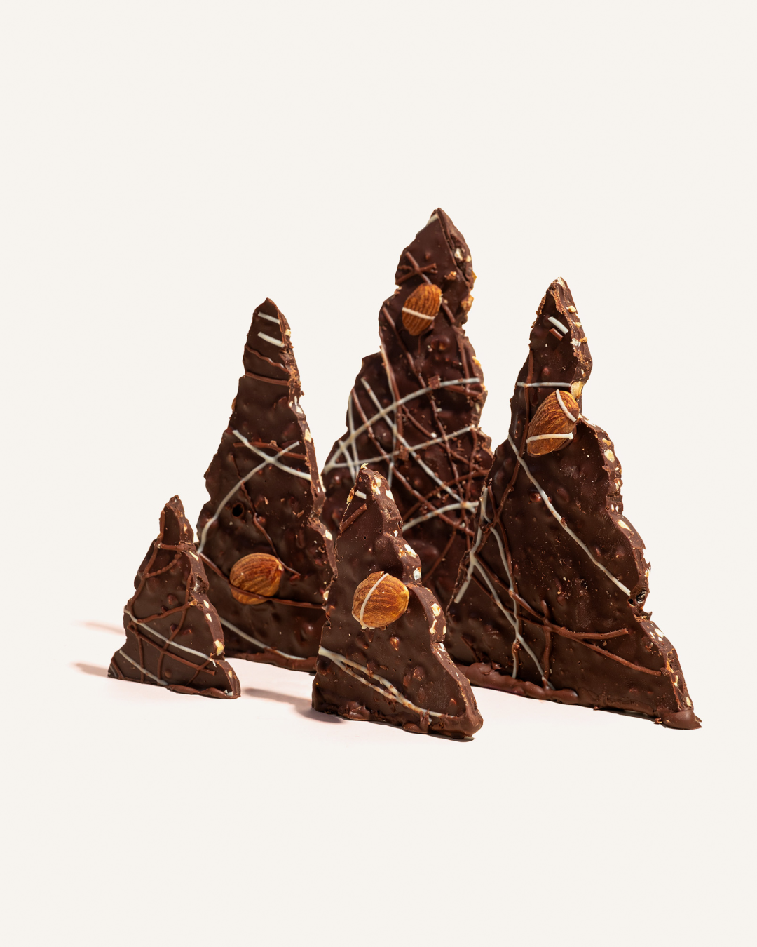 Triple Chocolate Almond  Barks - 60% Dark & 45% Milk & White